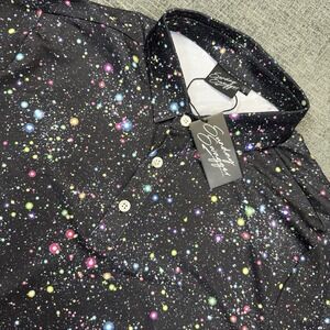 Sunday Swagger Golf Polo Shirt Mens Large Black Performance Space Galaxy Retro